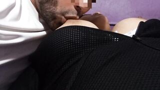 Kisses, fondles, banging and many suckings of her large natural bazookas, enjoying being breastfed and biting her swollen teats