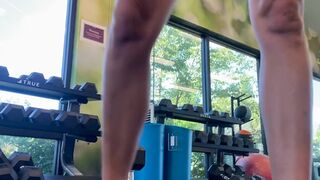 Flashing my Cunt & Boobs in a Public Gym During the time that Working Out - Steph in Space