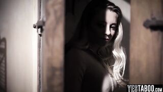 Masturbating teen step daughter has a trio with her step parents