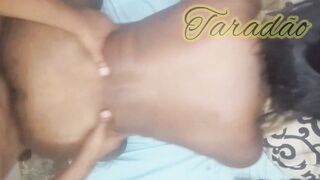 Filling my ebony beauty's butt with valuable stuff.