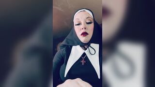 Tina Snua Enrols At The Nunnery! Nasty Nun Smokes A Cork 100 Cigarette - Come Corrupt Me Father!