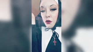 Tina Snua Enrols At The Nunnery! Nasty Nun Smokes A Cork 100 Cigarette - Come Corrupt Me Father!