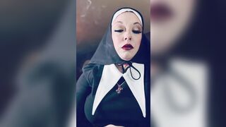 Tina Snua Enrols At The Nunnery! Nasty Nun Smokes A Cork 100 Cigarette - Come Corrupt Me Father!