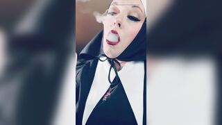 Tina Snua Enrols At The Nunnery! Nasty Nun Smokes A Cork 100 Cigarette - Come Corrupt Me Father!