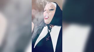 Tina Snua Enrols At The Nunnery! Nasty Nun Smokes A Cork 100 Cigarette - Come Corrupt Me Father!