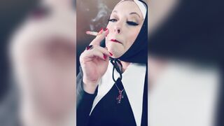 Tina Snua Enrols At The Nunnery! Nasty Nun Smokes A Cork 100 Cigarette - Come Corrupt Me Father!