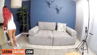 Redhead Colombian Hotty Rides Large White Penis Hard In Amateur Try-out Screw