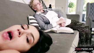 Large Butt Pervy Teen Screwing Right Next to Her Granny