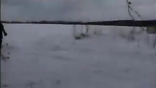 Amateur - Lesbian Teens Lick & Pee in the Snow