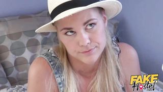 Fake Hostel - Older woman loves the aroma of teen pussy