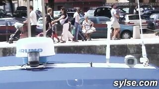Lesbian milfs love public sex and anal strapon