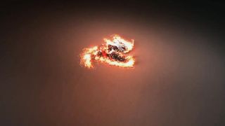 Red and her girlfriend play with a double dildo outside 