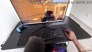 Sucking my step-bro Penis During the time that This guy Plays Videogames