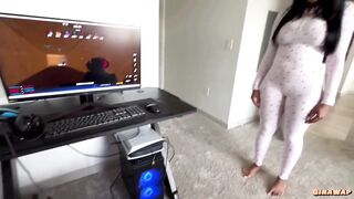 Sucking my step-bro Penis During the time that This guy Plays Videogames