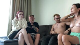 1st Time Swingers Exchange Wives for Wild Hotel Daybed Share Bang Untill Jizz flow