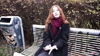 GERMAN SCOUT - Real Redhead Ginger Teen Alice Tempt with tiny Melons 1st Porn Casting