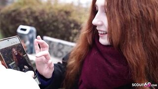 GERMAN SCOUT - Real Redhead Ginger Teen Alice Tempt with tiny Melons 1st Porn Casting