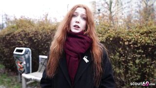 GERMAN SCOUT - Real Redhead Ginger Teen Alice Tempt with tiny Melons 1st Porn Casting