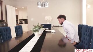 Elizabeth Skylar caught her spouse and their neighbour's stepdaughter Rissa May having sex. That babe gets turned on and joins in wanting that dong as well