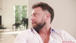 Elizabeth Skylar caught her spouse and their neighbour's stepdaughter Rissa May having sex. That babe gets turned on and joins in wanting that dong as well