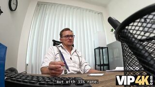 VIP4K. Youthful student Funky City takes out a loan for the 1st time.