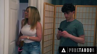 PURE TABOO Cunning Cory Pursue Blocks Stepson At Door During the time that Spouse Screws His Stupid GF Leana Lovings