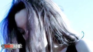 Angelina Breathtaking French Model Angelina Shows off Undressed in the Rocks