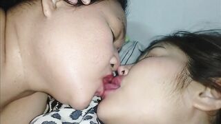 stepsisters lay jointly and lick vagina