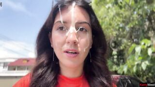 Public Oral-sex in the Bushes with Stranger and Eager Cumwalk Overspread in Cum