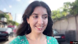 Triple Cum on Face for Village Wench - Public Cumwalk