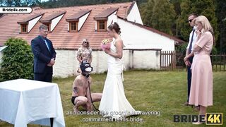 BRIDE4K. Wedding ritual sex with hot golden-haired bride, dogging and wax play