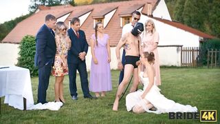 BRIDE4K. Wedding ritual sex with hot golden-haired bride, dogging and wax play