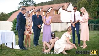 BRIDE4K. Wedding ritual sex with hot golden-haired bride, dogging and wax play