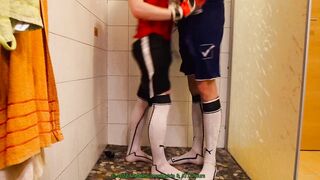 shower in soccer with my bf