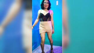 Tranny in underware and mini petticoat