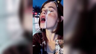 Ellie Gets Sprayed With Cum, Velma Facial, AI Generated, Compilation
