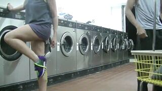 Sucking Ebony Knob At College Laundromat!!! Pt1 SHEER