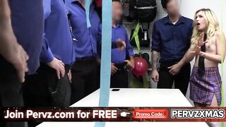 Passing Around the Little Golden-haired Shoplyfter Until This babe Learns Her Place