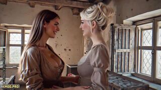 Ai enigmatic siren yields to daring longing in steamy cg animation scene - CG AI Generated Futanari Lesbo Story with fellatio