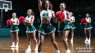 Hot Ai Generated Teen Cheerleader Flawless body Realistic Animated