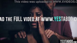 Hopeless black cougar seduces a older man and squirts all over his large white weenie