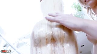 Small blond shagged by a large white dick