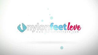 Wicked Vixen in Sparkly Halter Suit Flaunts Her Feet Encased in a Fat Red Boots