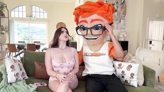 I Made Hairless Golden-haired Lilibet Saunders Bounce Her Large Melons Whilst Riding My Large Schlong