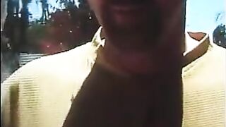 Banging with large melons angel in the garden