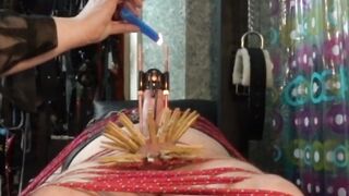 Cock Stretching and Sexy Wax in The Dungeon of Lady Diva Cane