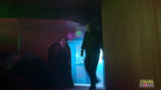 An astounding fuckfest at a disrobe club with breasty milfs in hawt costumes and lads with large ramrods