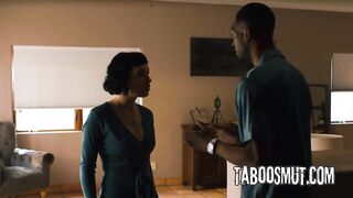 Lustful Wife Getting Banged By Ebony Spouse And His Boss On The Diner Table