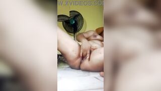 Using my biggest ebony sex-toy to bang my succulent cunt