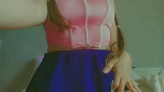 lustful and wicked student ahegao face sexy honey with pig tails